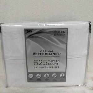 625 Thread Count Queen Sateen Sheet Set White Optimal Performance